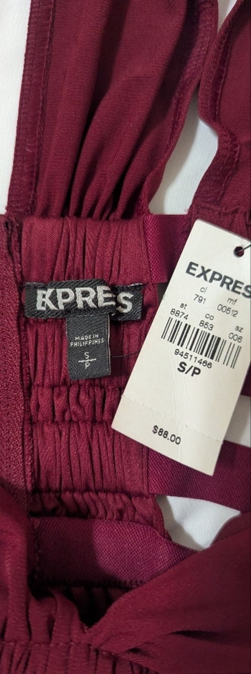 NWT Express Sleeveless Cutout Mini Dress, Color Wine Size S/P - Picture 14 of 15